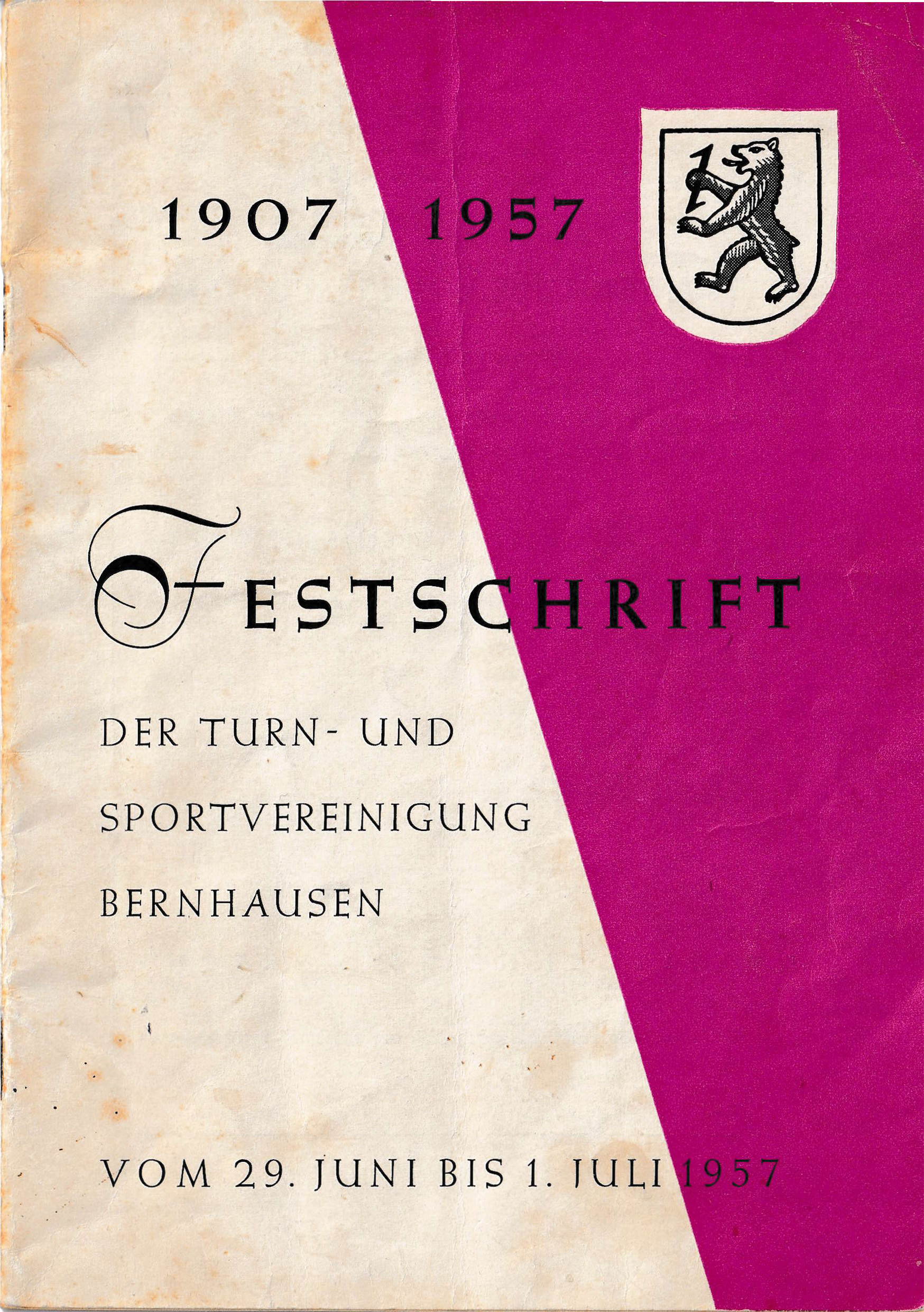 TSV Bernhausen Festschrift 1957 Titel