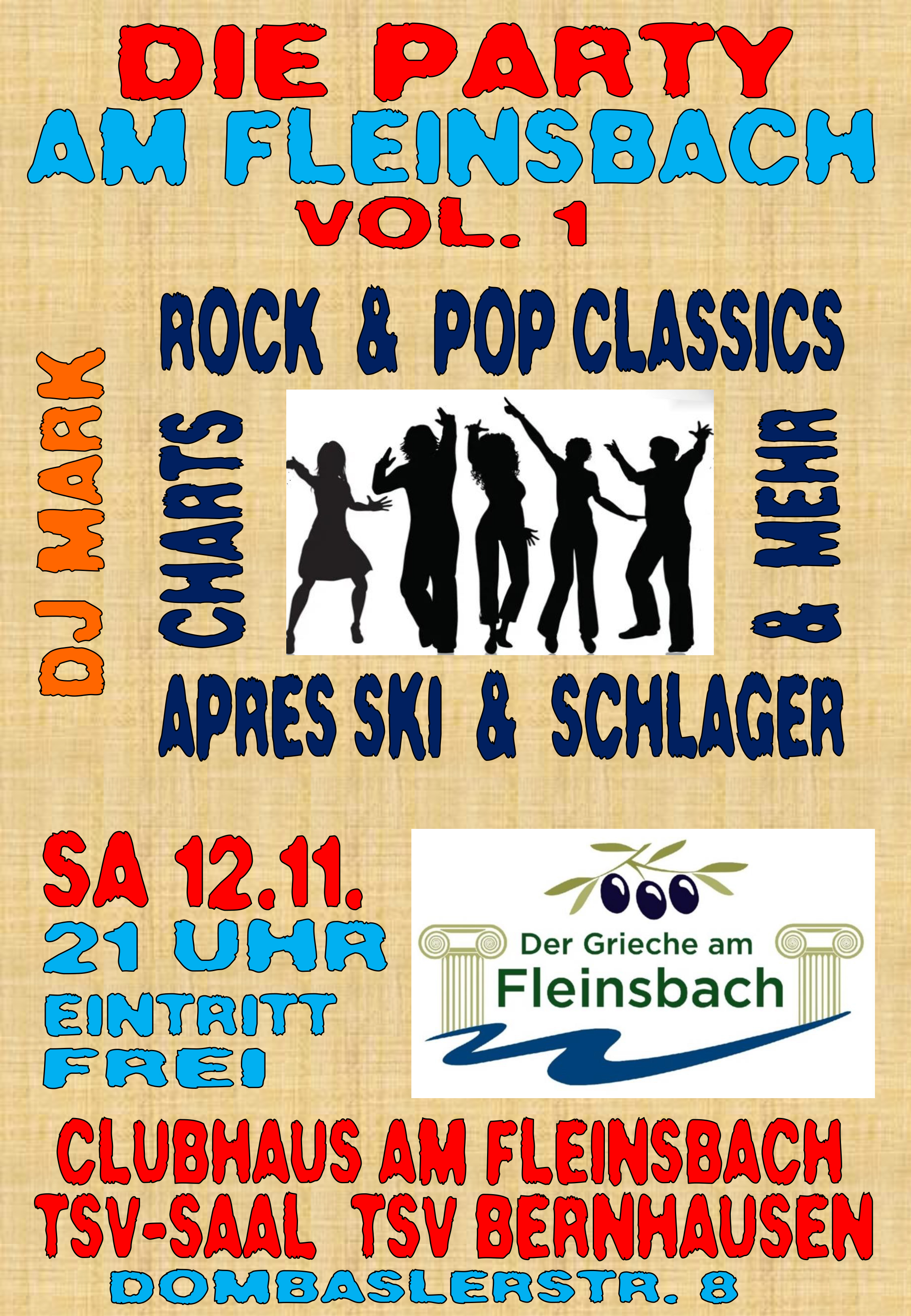 2022 11 12 Die Party am Fleinsbach Vol.1 Flyer V2c