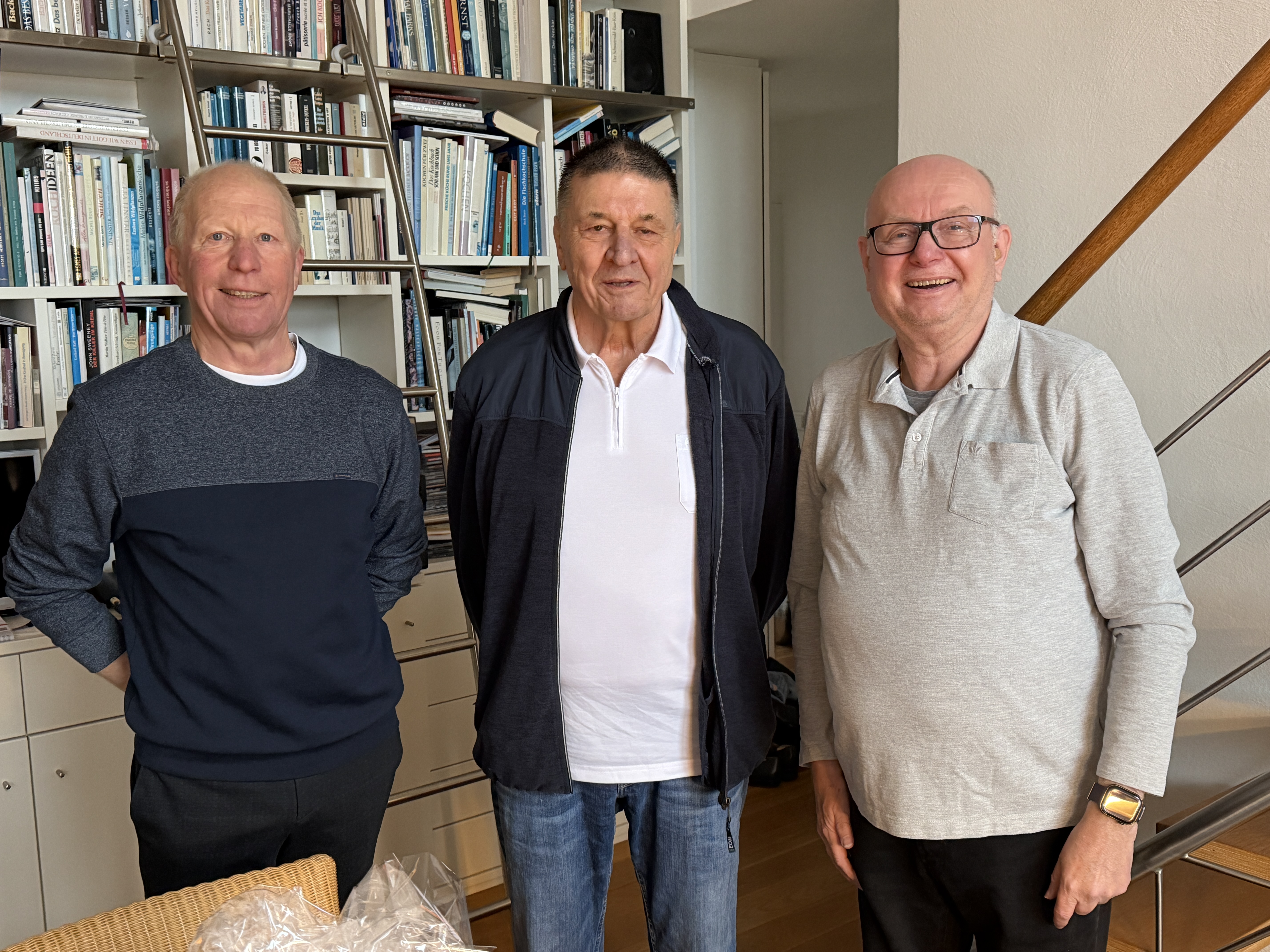 80. Geburtstag Ehrenvorsitzender Karl Munz (M.), Jochen Köker (Ehrenvorsitzender, l.), Vorstandssprecher Norbert Leven
