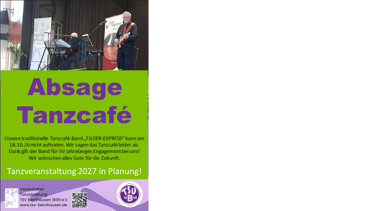 Tanzcafe plakat 2026 Absage
